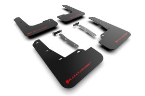 Hyundai Elantra N Mud Flaps - Front + Rear - Rally Armor - UR Black w/ Red Logo - Black - `22-`23